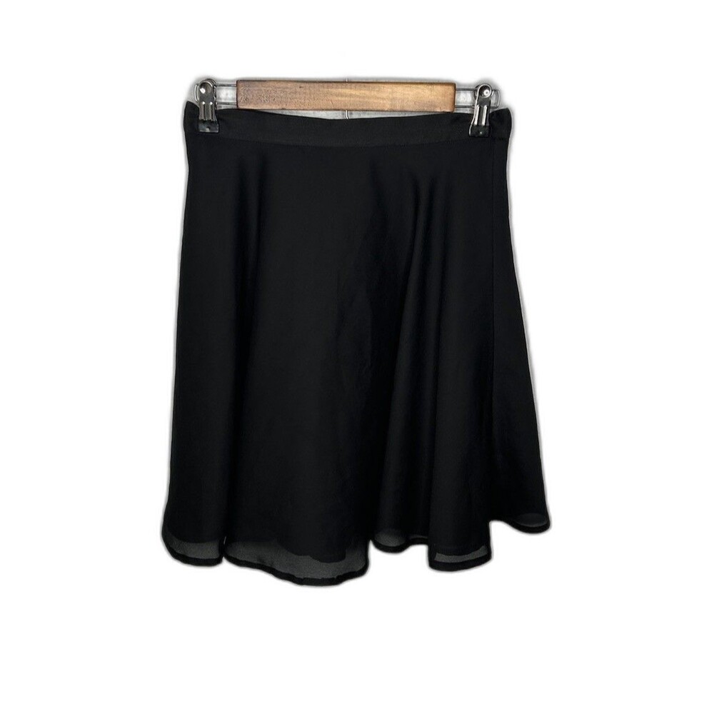 Vintage 90s Hampton Nites Fully Lined A Line Swing Black Skirt Size 6